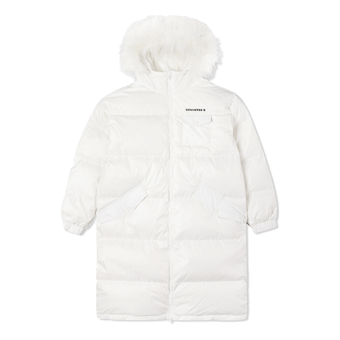 (WMNS) Converse Long Down Jacket 'White' 10021989-A01