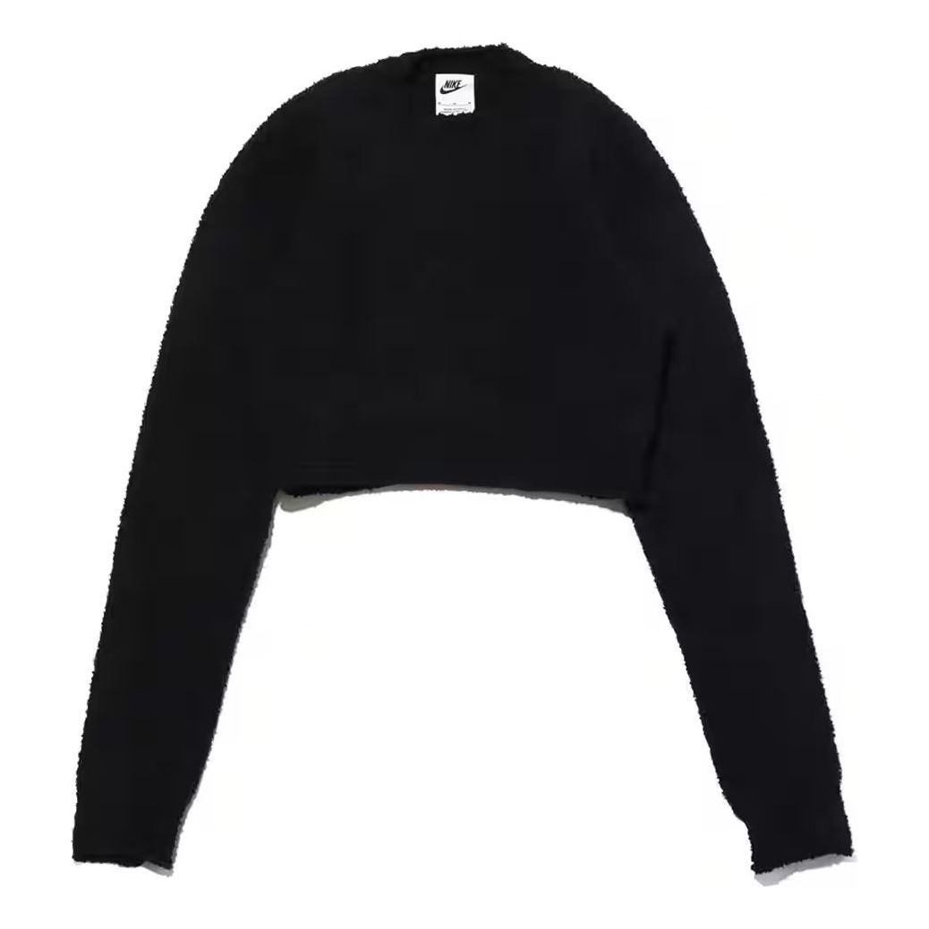 (WMNS) Nike Sportswear Phoenix Cosy Boucle Tight Long Sleeve Knit T-shirt Asia Sizing 'Black' FZ1717-010