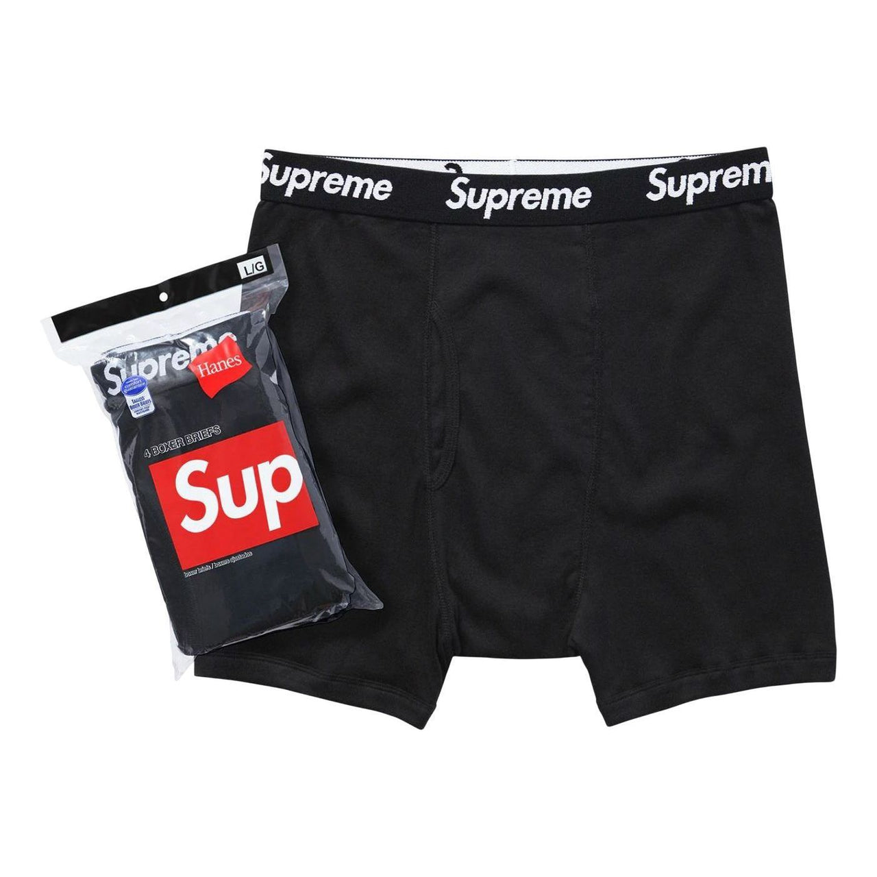 Supreme Hanes Boxer Briefs 4 Pack 'Black' SUP-FW24-023-BK