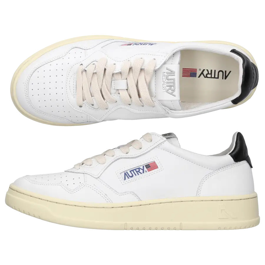 Autry Medalist Low Leather 'White Black' AULM-LL22
