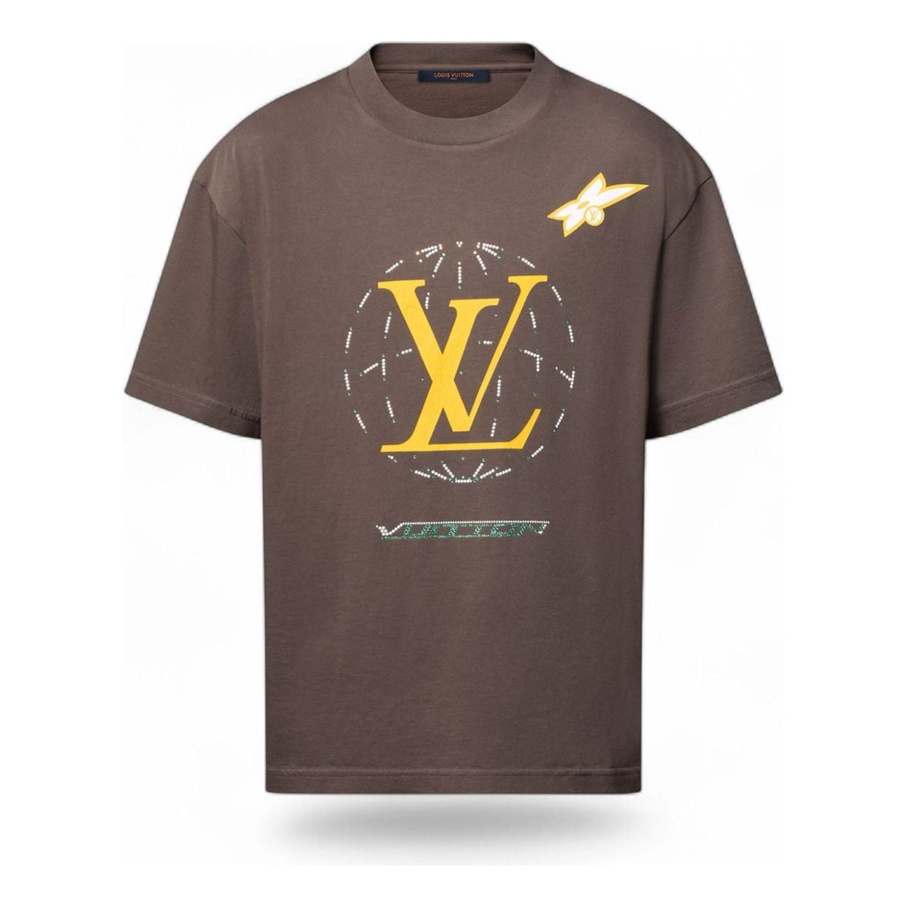 LOUIS VUITTON Washed Embellished Cotton T-Shirt 'Brown' 1AHCL3