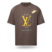 LOUIS VUITTON Washed Embellished Cotton T-Shirt 'Brown' 1AHCL3
