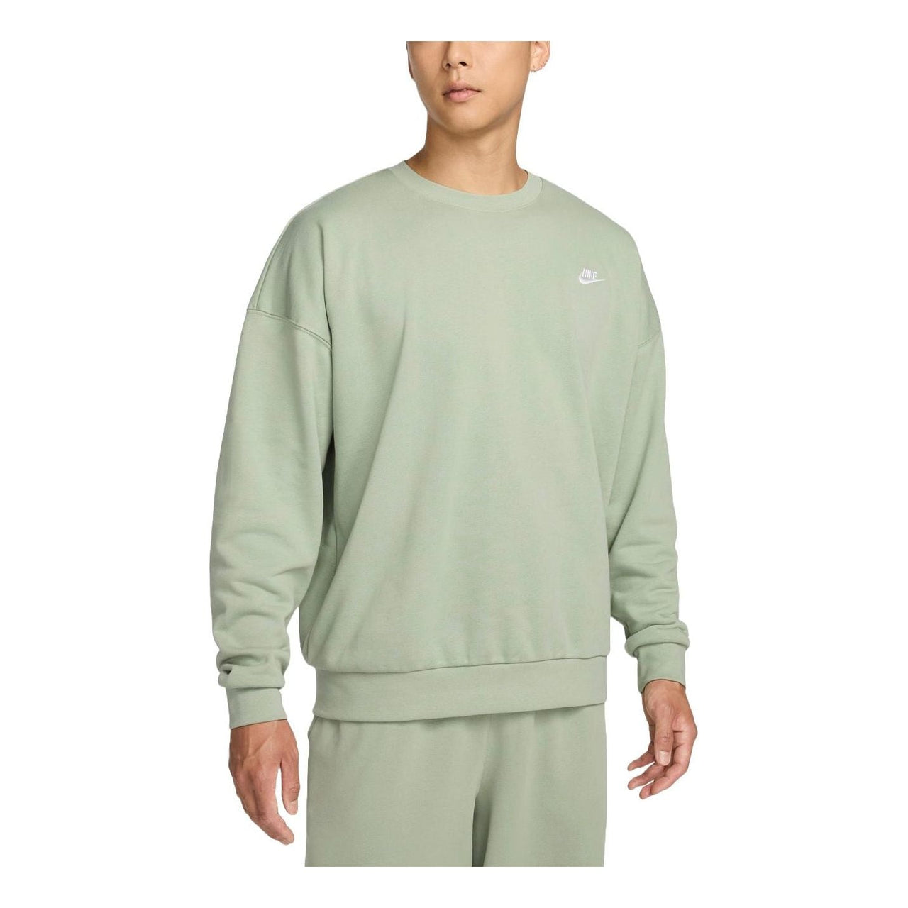 Nike Club Fleece Oversized French Terry Crewneck Sweatshirt Asia Sizing 'Jade Horizon' HJ1820-370