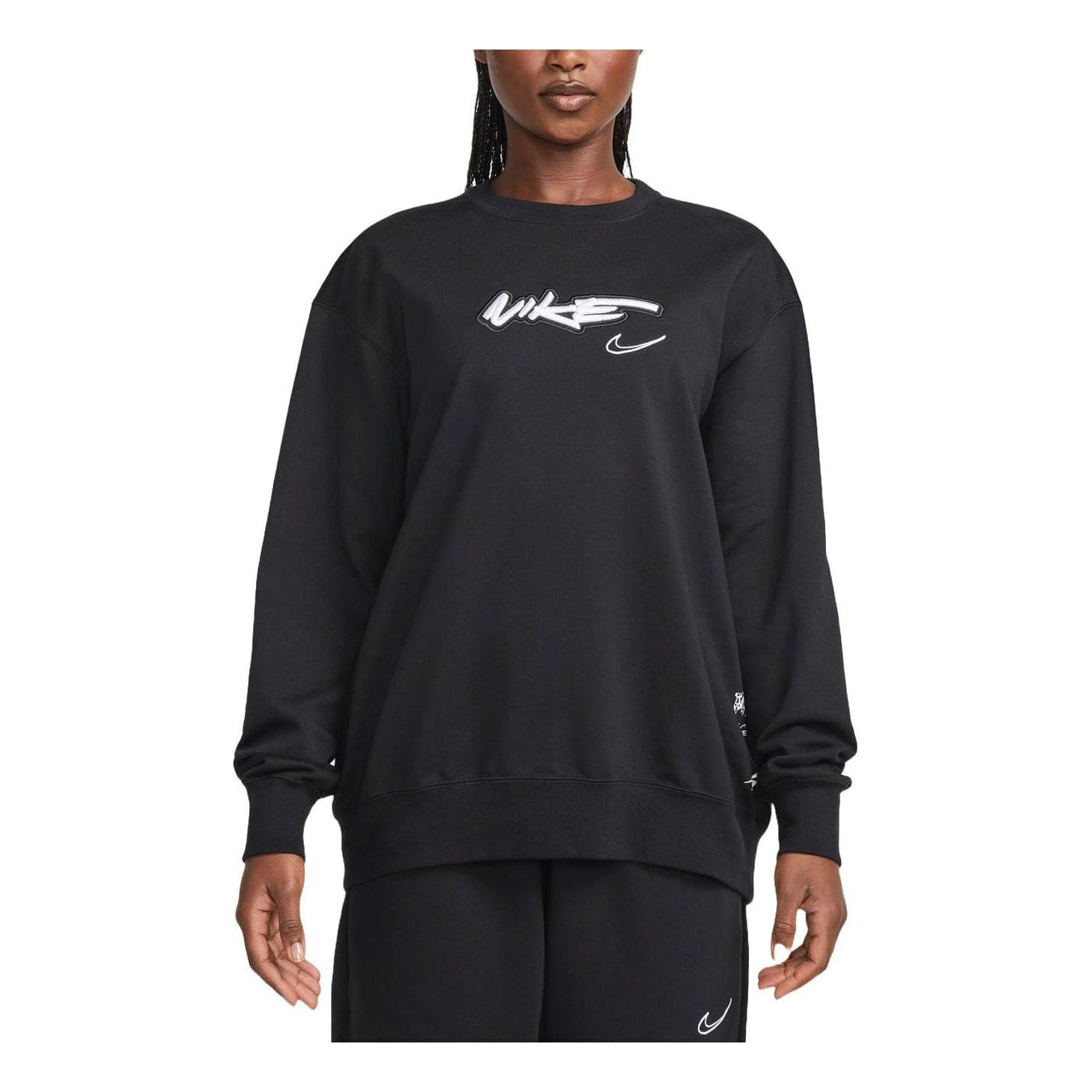 (WMNS) Nike Sportswear Breaking Loose French Terry Sweatshirt Asia Sizing 'Black' FZ0257-010