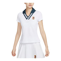 (WMNS) Nike Women by YOON Short Sleeve Polo Shirt Asia Sizing 'White Armory Navy' FZ0277-100
