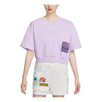 (WMNS) Nike Sportswear French Terry T-shirt Asia Sizing 'Purple' HF6176-517
