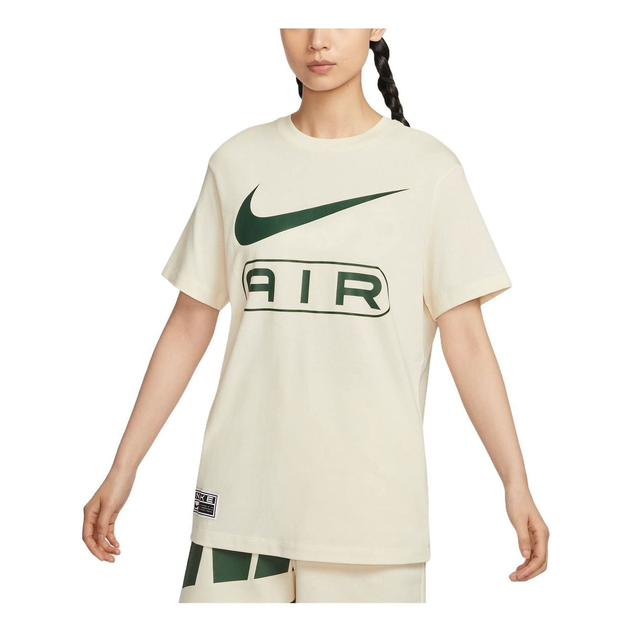 (WMNS) Nike Air Logo T-shirt Asia Sizing 'Pale Ivory Green' FV8003-110