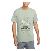 Nike Dri-FIT Graphic Running T-Shirt Asia Sizing 'Light Green' FZ8066-370