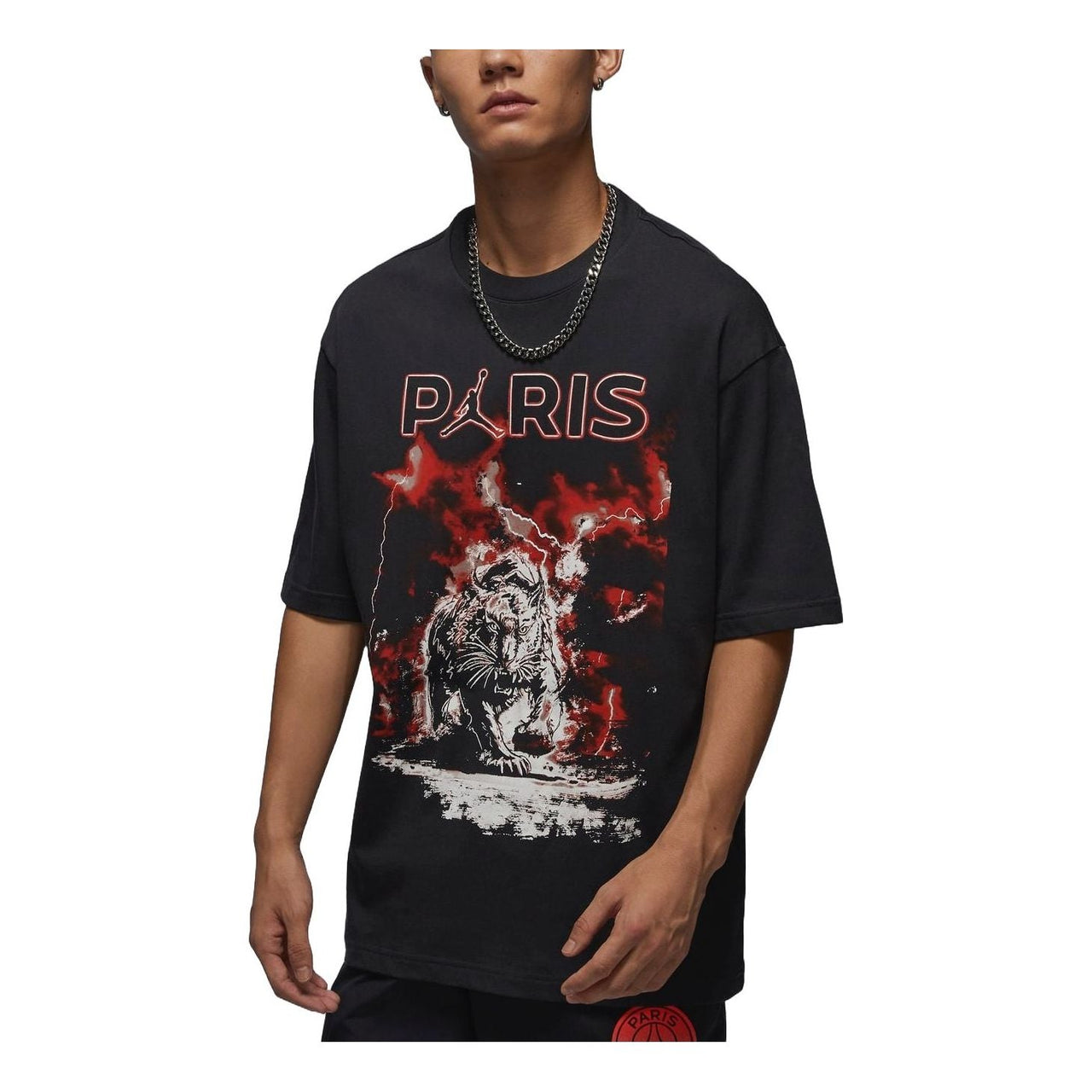 Air Jordan Paris Saint-Germain Graphic T-shirt Asia Sizing 'Off Noir' FV7735-045