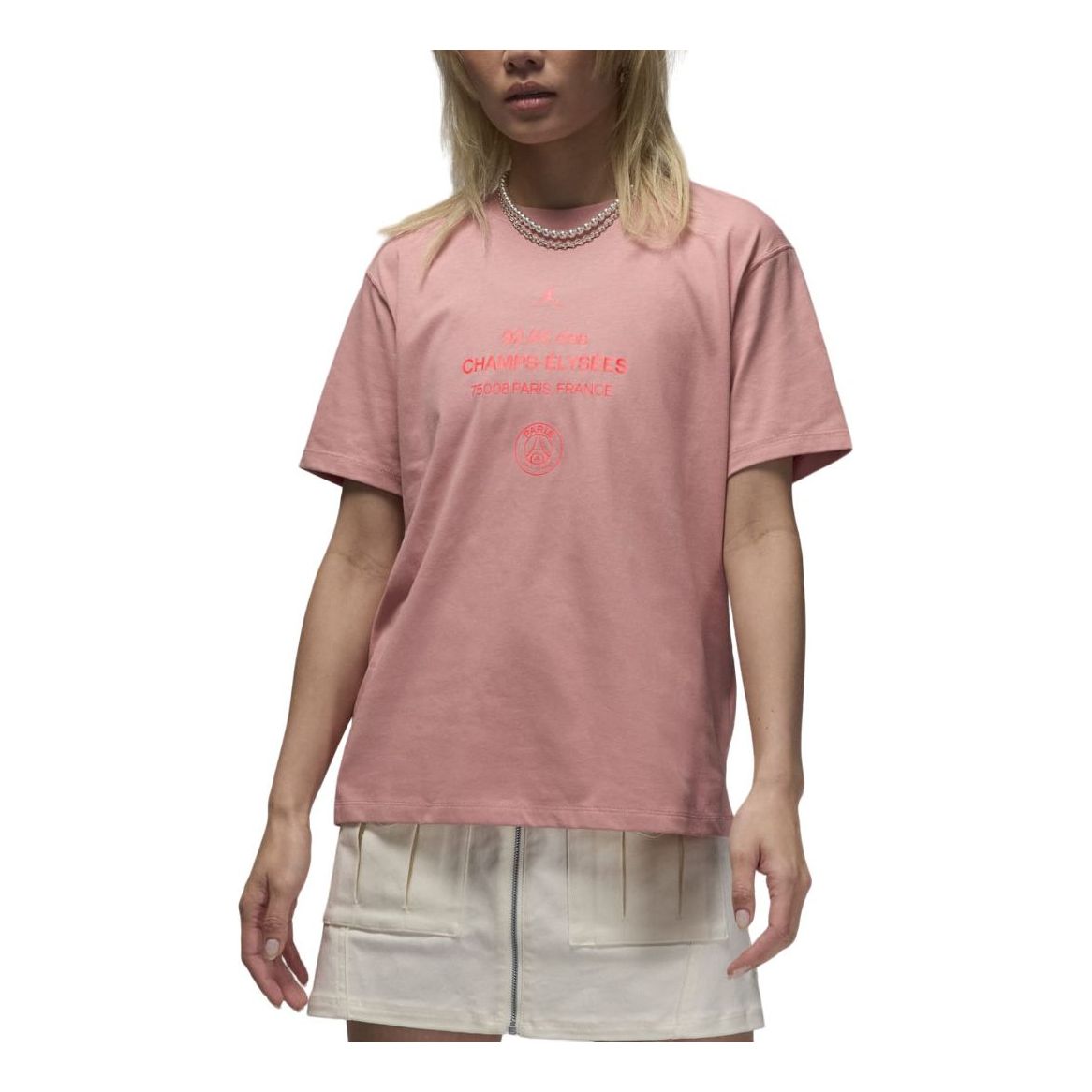 (WMNS) Air Jordan Paris Saint-Germain T-Shirt Asia Sizing 'Rust Pink' FV7749-612