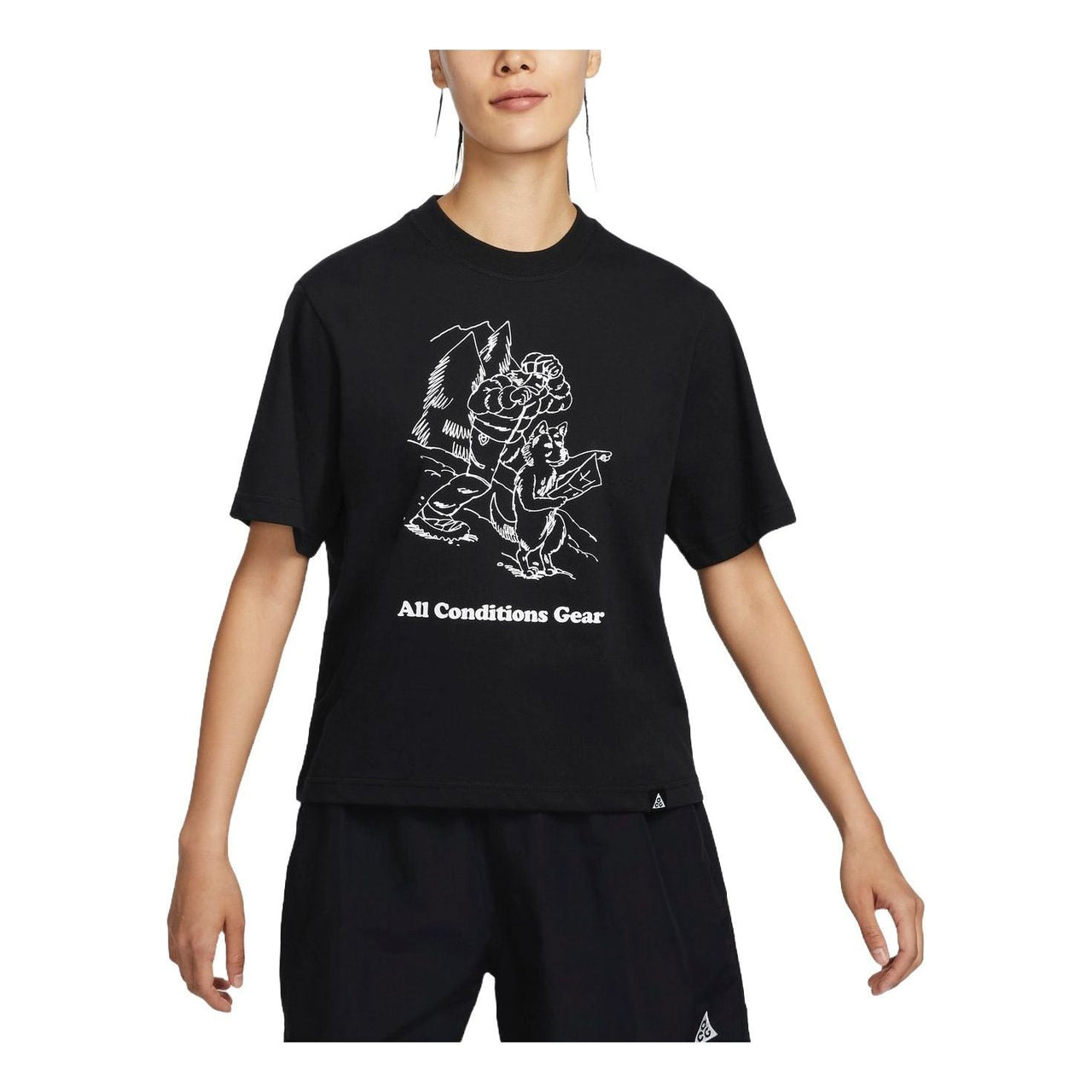 (WMNS) Nike ACG Loose Graphic T-shirt Asia Sizing 'Black' FV7326-010