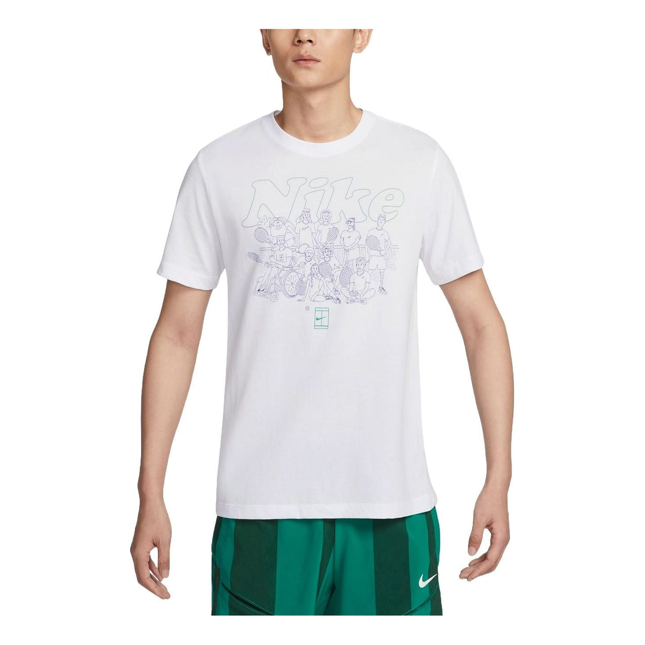NikeCourt Dri-FIT Tennis T-shirt Asia Sizing 'White' FV8433-100