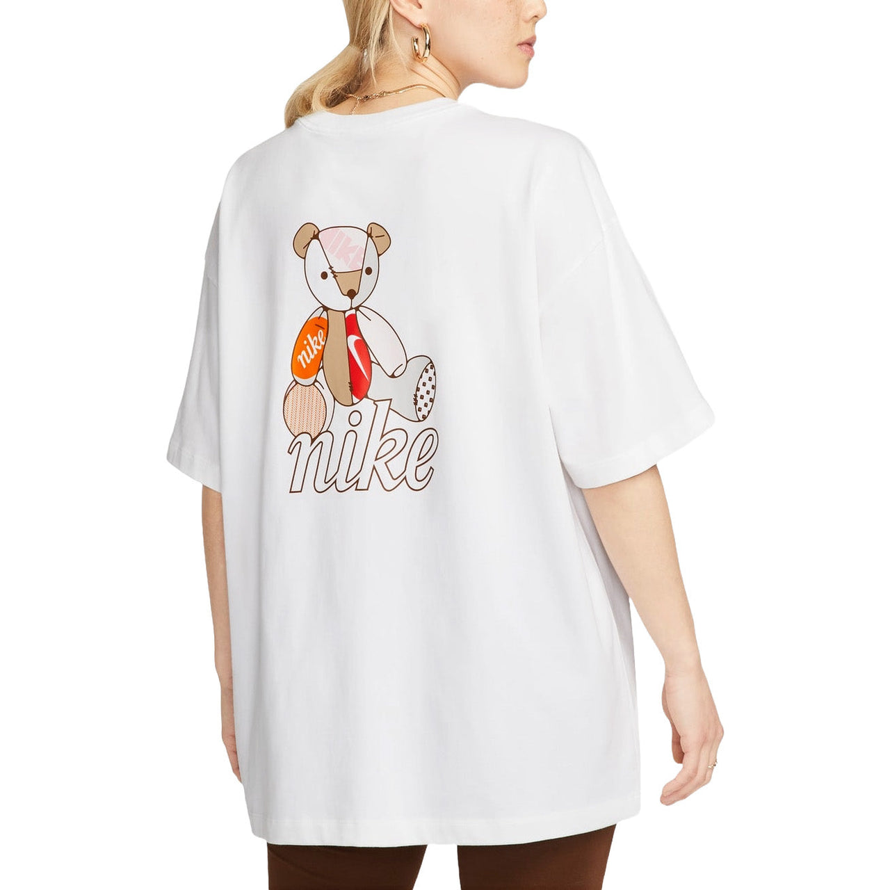 (WMNS) Nike Sportswear Bear Graphic Oversized T-shirt Asia Sizing 'White' FQ6010-100