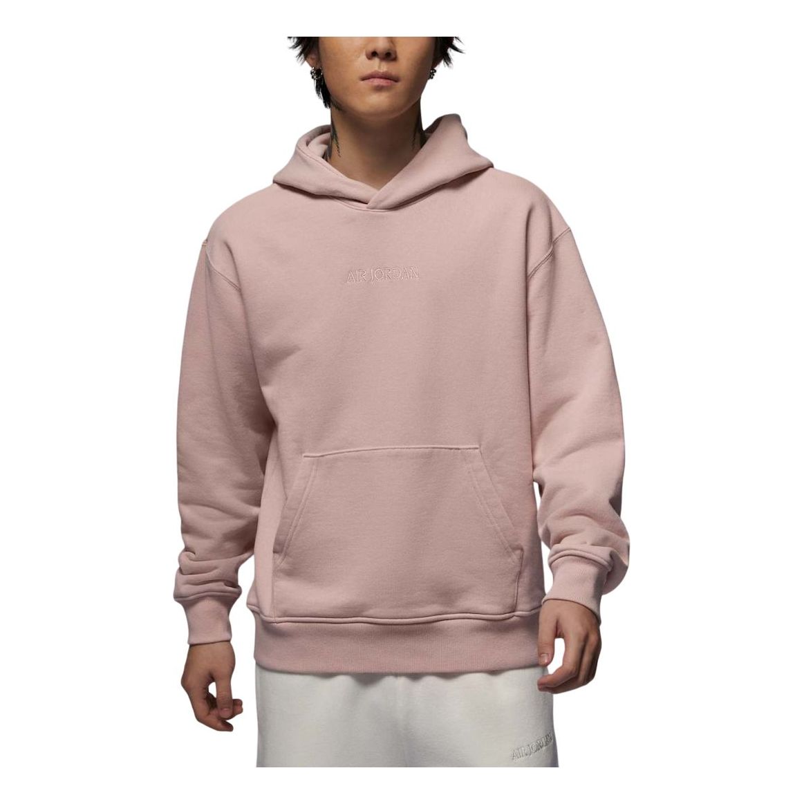 Air Jordan Wordmark Fleece Pullover Hoodie Asia Sizing 'Pink Oxford' FZ3953-601
