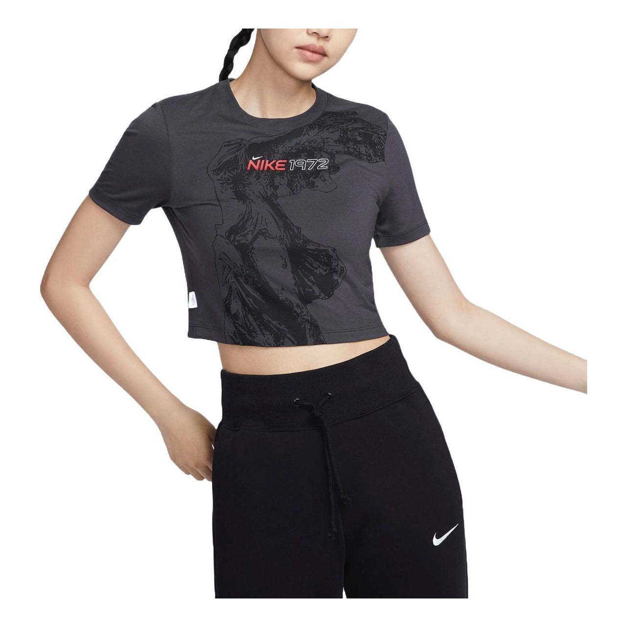 (WMNS) Nike Sportswear Slim Crop T-shirt Asia Sizing 'Anthracite' HF7396-060