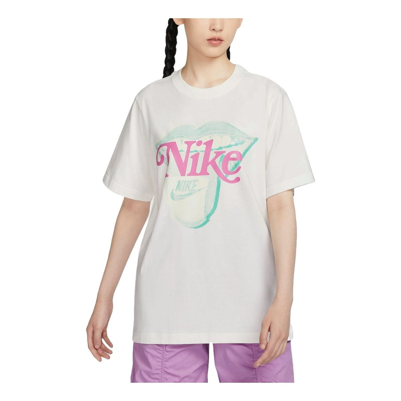 (WMNS) Nike Sportswear Essential Graphic T-Shirt Asia Sizing 'Sail' HM4594-133