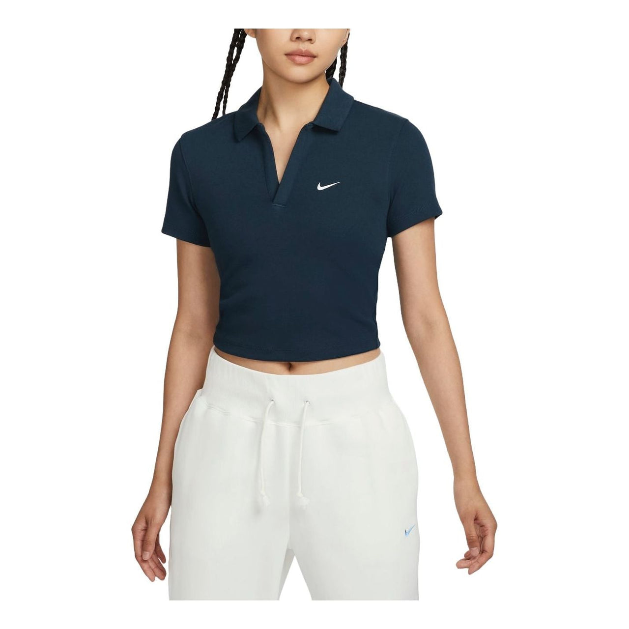 (WMNS) Nike Sportswear Essential Polo Shirt Asia Sizing 'Dark Blue' DV7885-478