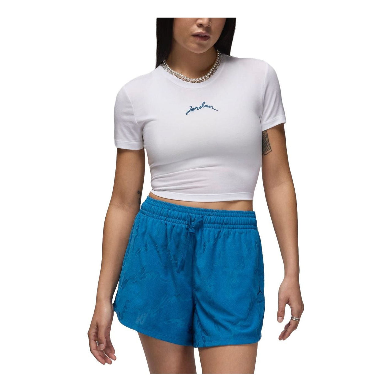 (WMNS) Air Jordan Graphic Slim Fit Crop T-shirt Asia Sizing 'White' FN5721-100