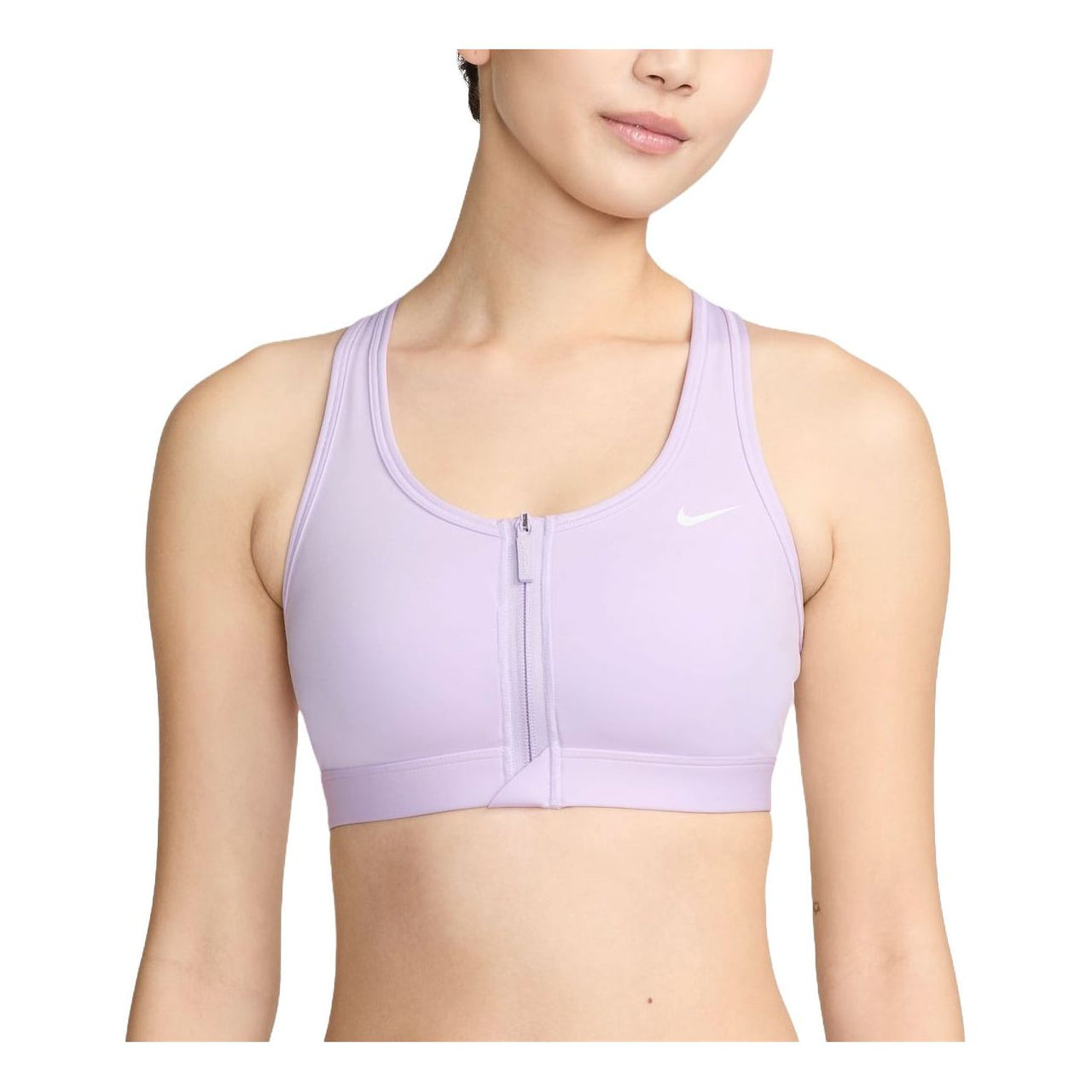 (WMNS) Nike Swoosh Front Zip Medium Support Padded Sports Bra 'Violet Mist' FN2732-511