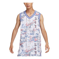 Nike DNA Dri-FIT Basketball Jersey Asia Sizing 'White Multi-Color' FZ0691-100