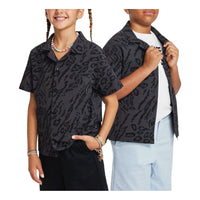 (GS) Nike SB Dri-FIT Button Down Skate Shirt 'Black' FN9218-060
