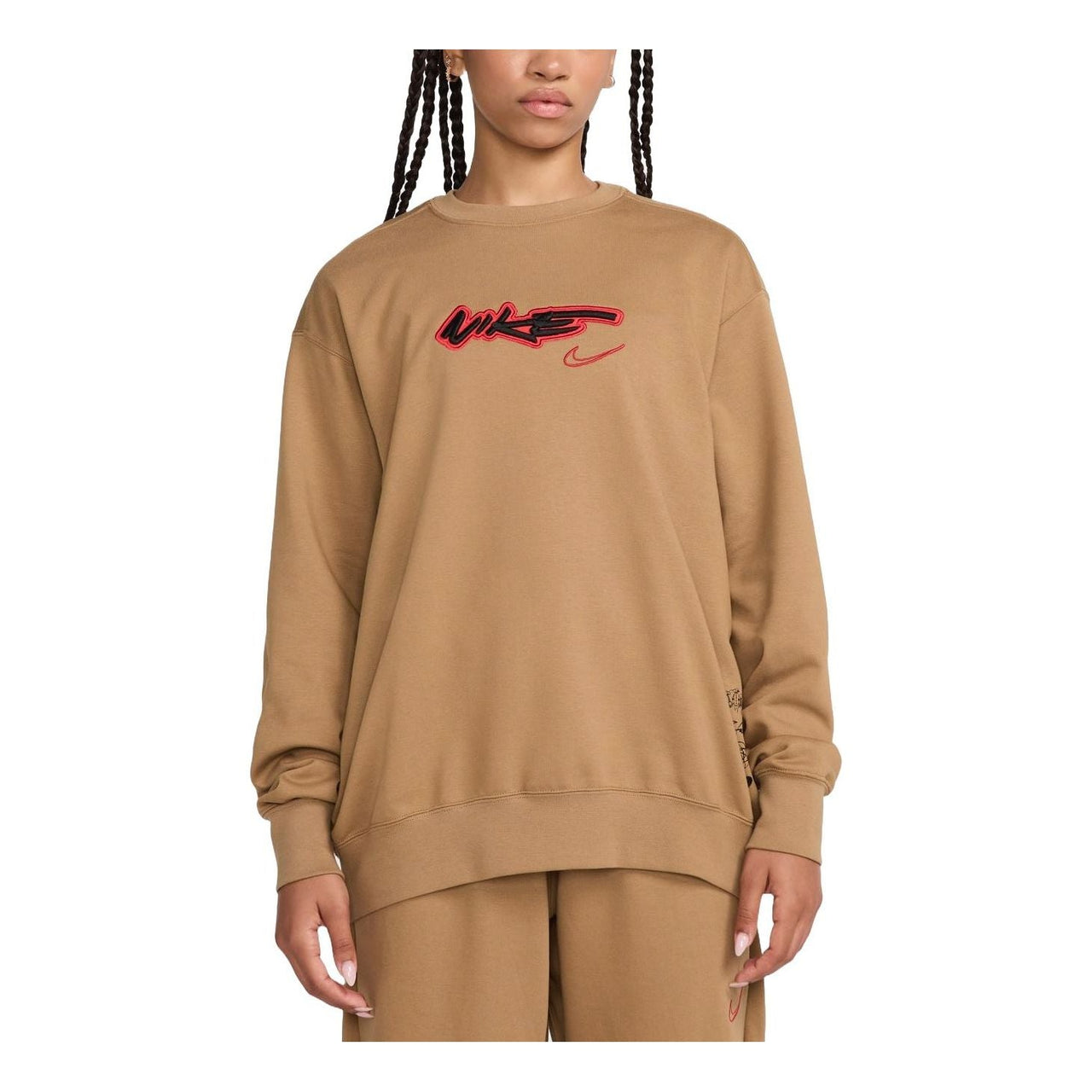(WMNS) Nike Sportswear Breaking Loose French Terry Sweatshirt Asia Sizing 'Dark Driftwood' FZ0257-224