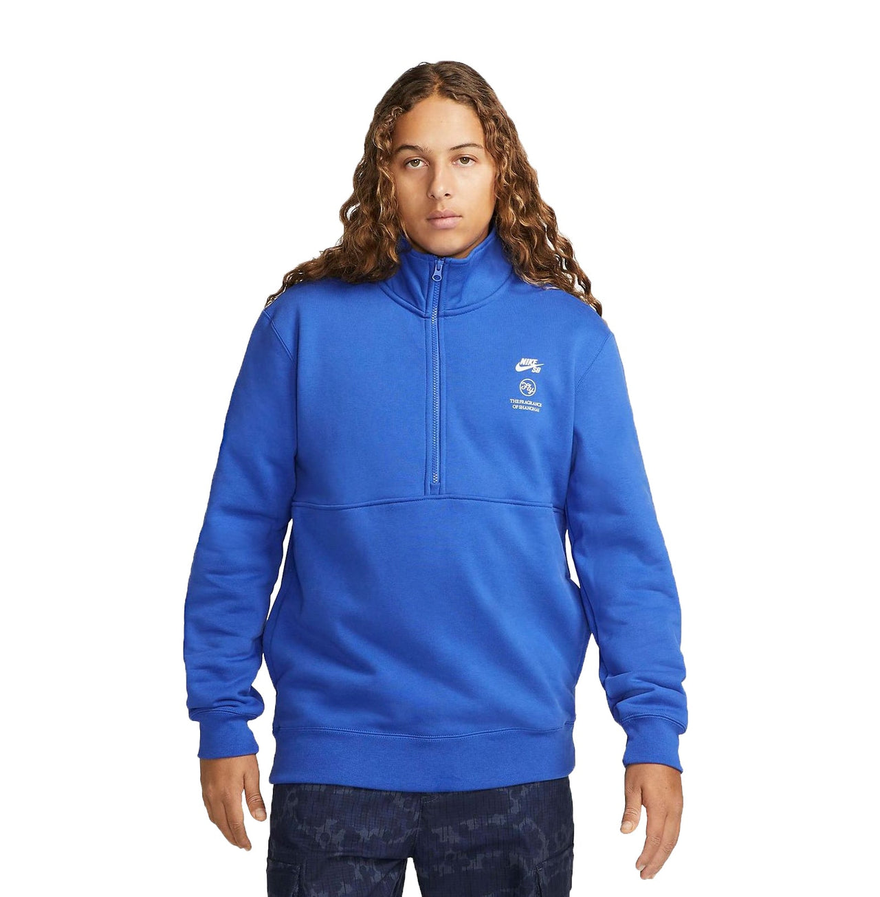 Nike SB x Fly Streetwear 1/2 Zip Fleece Skate Top 'Blue' DQ7312-480