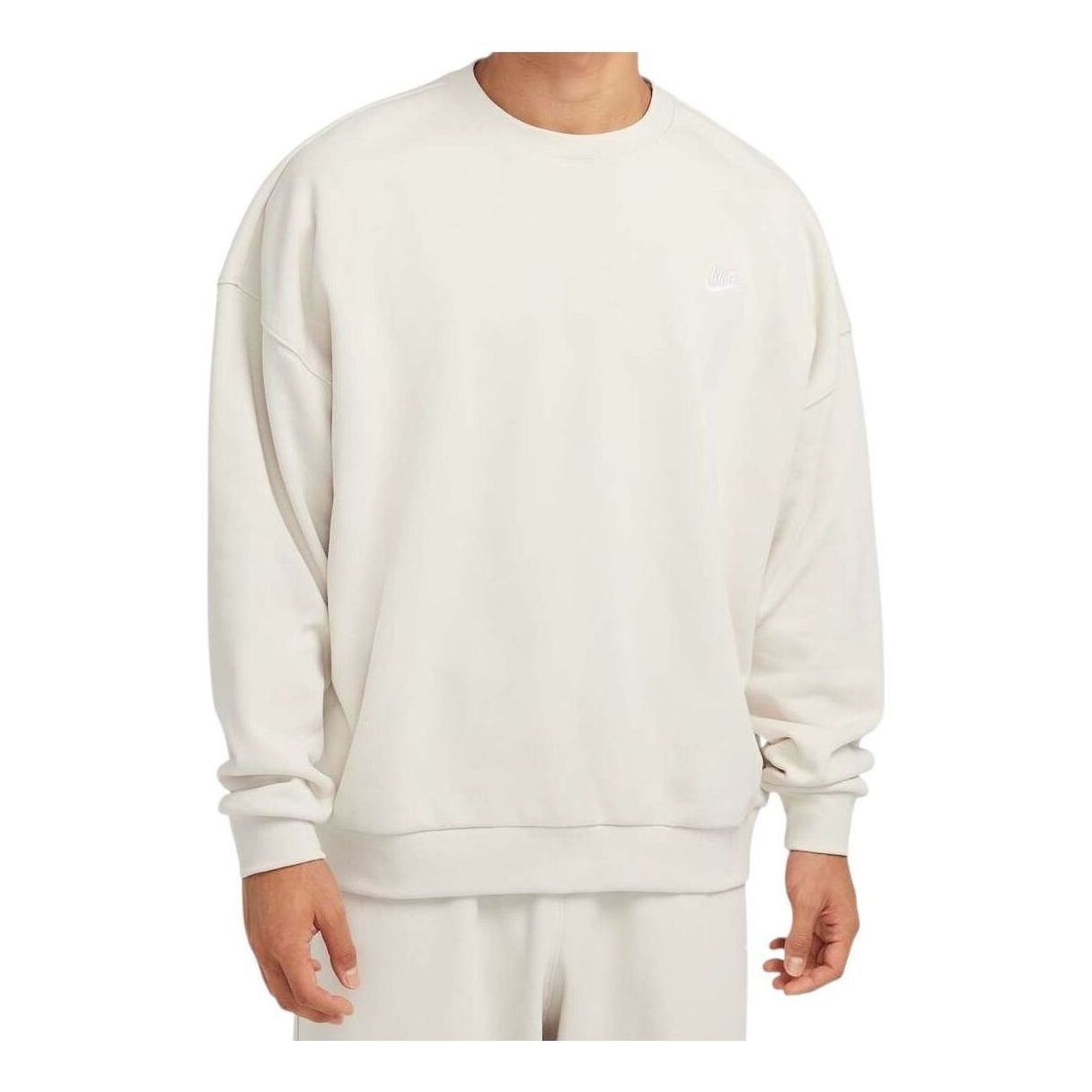 Nike Club Fleece Oversized French Terry Crew Top Asia Sizing 'Beige' HJ1820-104