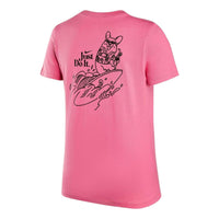 (WMNS) Nike Sportswear Cartoon Hand-Drawn Print T-ShIrt 'Pink' FV1131-684