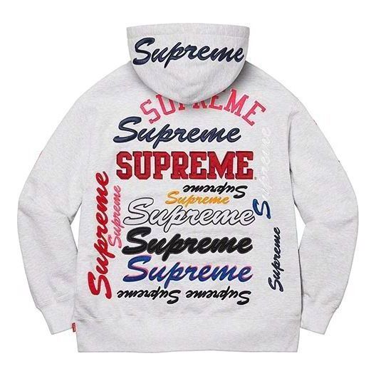 Supreme Multi Logo Hooded Sweatshirt 'Grey Red Black' SUP-FW21-119