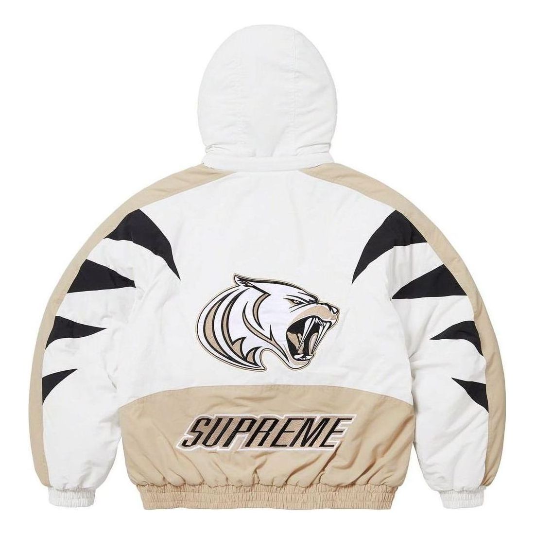 Supreme Wildcat Sideline Puffer Jacket 'White Black Beige' SUP-FW23-231