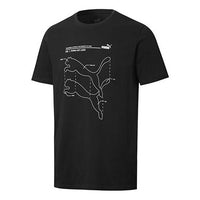 PUMA logo Printing Round Neck Short Sleeve Black 587581-01