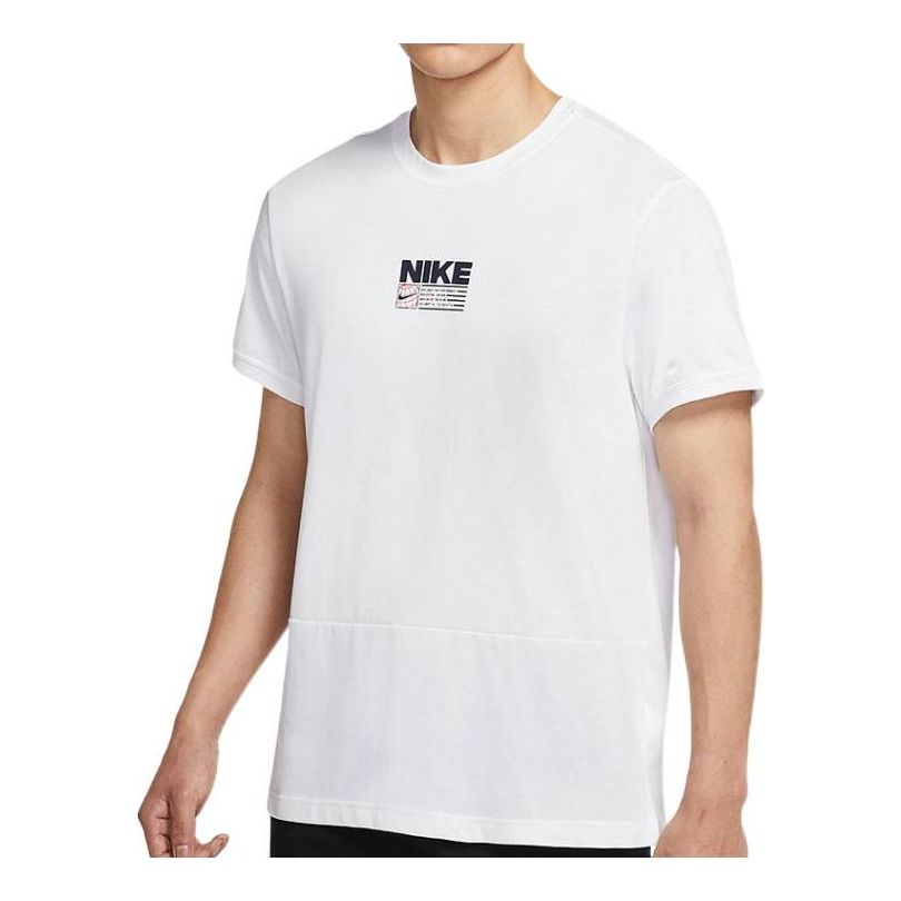 Nike Training Front Logo T-shirt 'White Navy' CZ2575-100