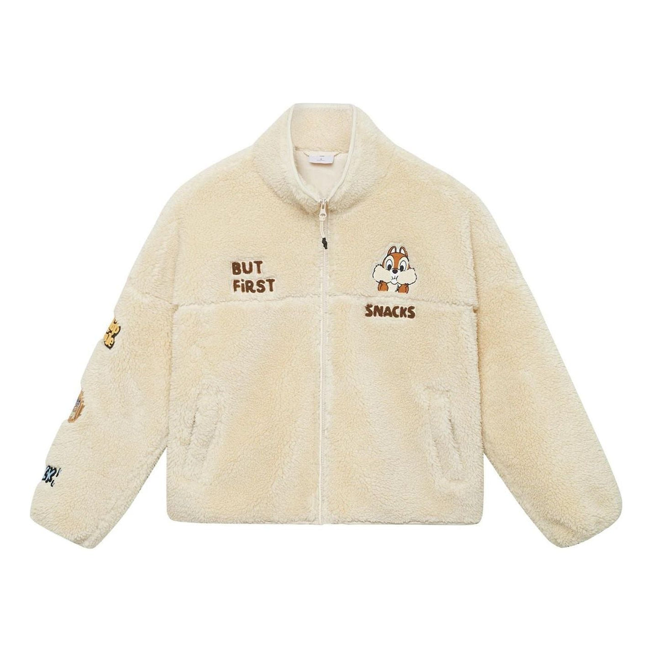 (WMNS) Li-Ning x Disney Chip 'n Dale Graphic Polar Fleece Jacket 'Creamy White' AFDSC92-1