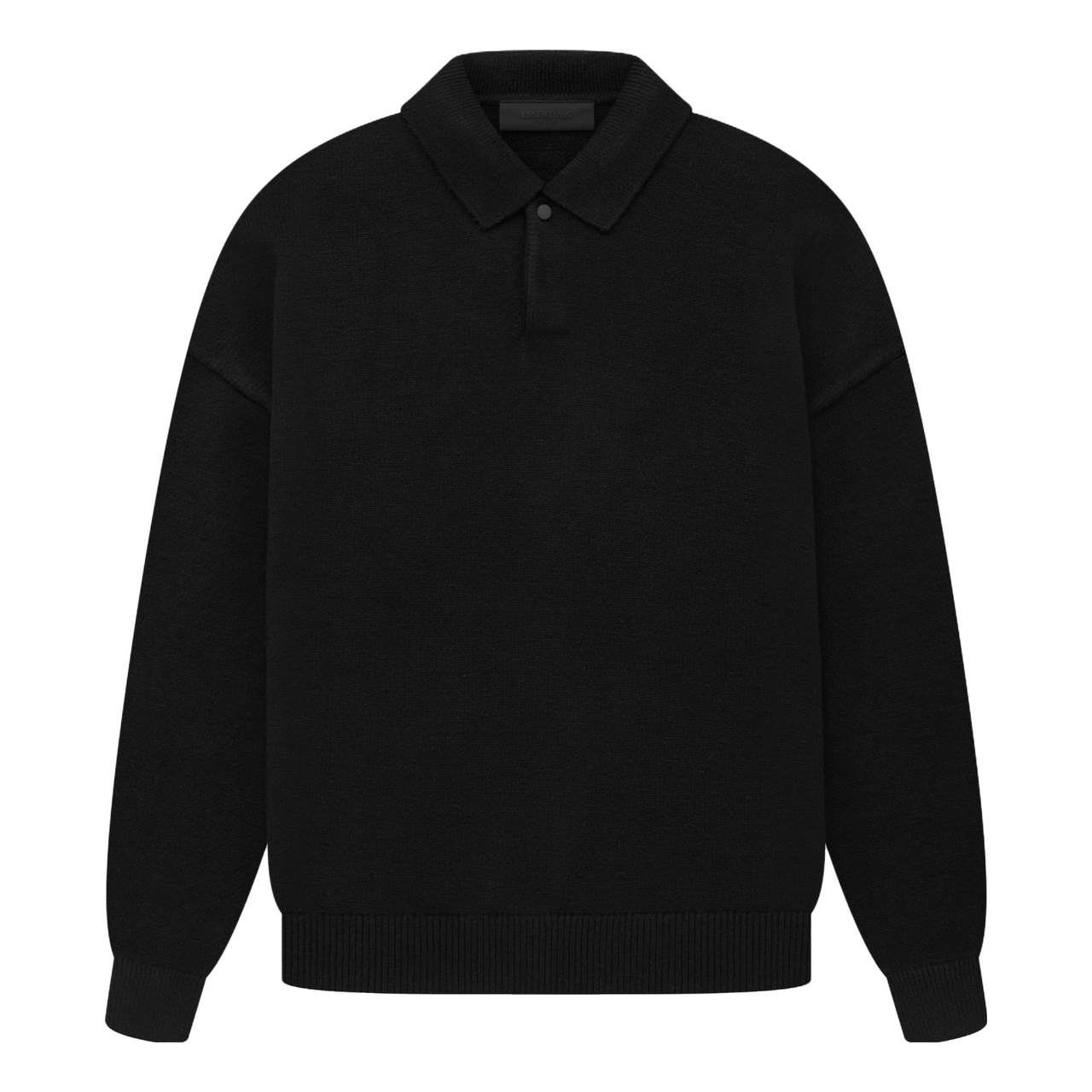Fear of God Essentials The Black Collection Knit Polo Shirt 'Jet Black' 192SP232180F