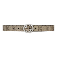 GUCCI Kids Double G Canvas Belt Brown Wide 2cm 258395-KGD0N-9742