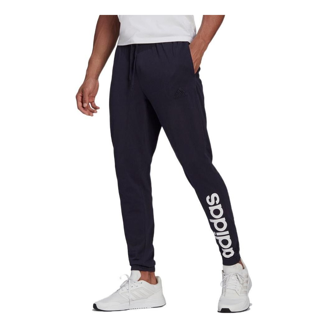 Men's adidas Solid Color Logo Printing Casual Sports Pants/Trousers/Joggers Ink Blue GK8828