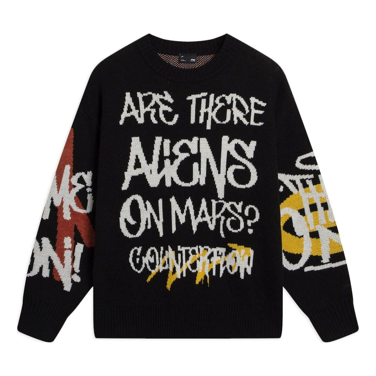 Li-Ning CF Mars Graphic Crew Neck Sweater 'Black' AMBS187-3