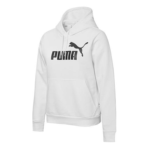 (WMNS) PUMA Essentials Hoodie 'White Black' 586938-02