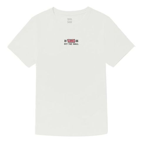 (WMNS) Vans Alphabet Skeleton Printing Sports Short Sleeve White VN0A4MNEWHT