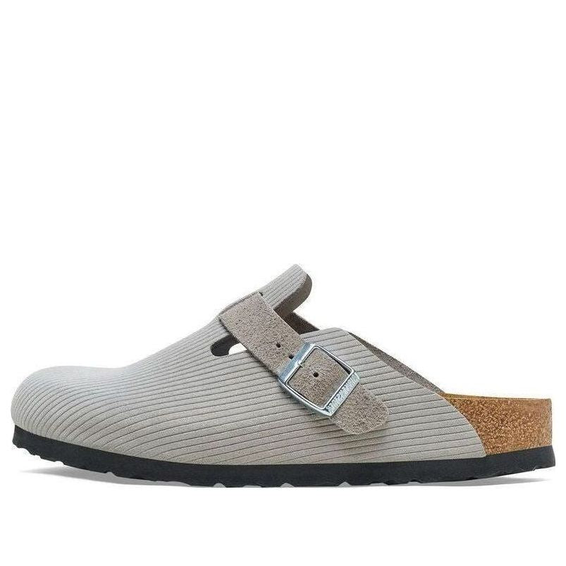 Birkenstock Boston Suede Embossed 'Corduroy Stone Coin' 1026210