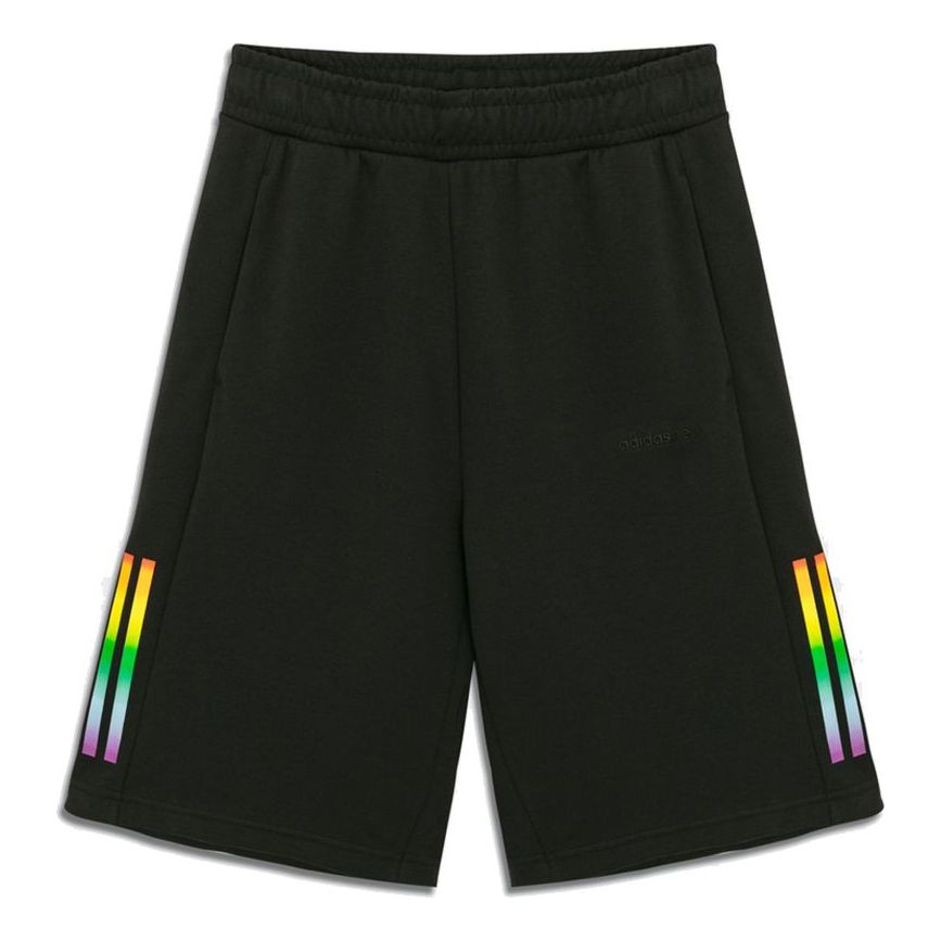 adidas neo Pd Short Gradient Stripe sPrinting Width Loose Sport Shorts Men's Black H65027