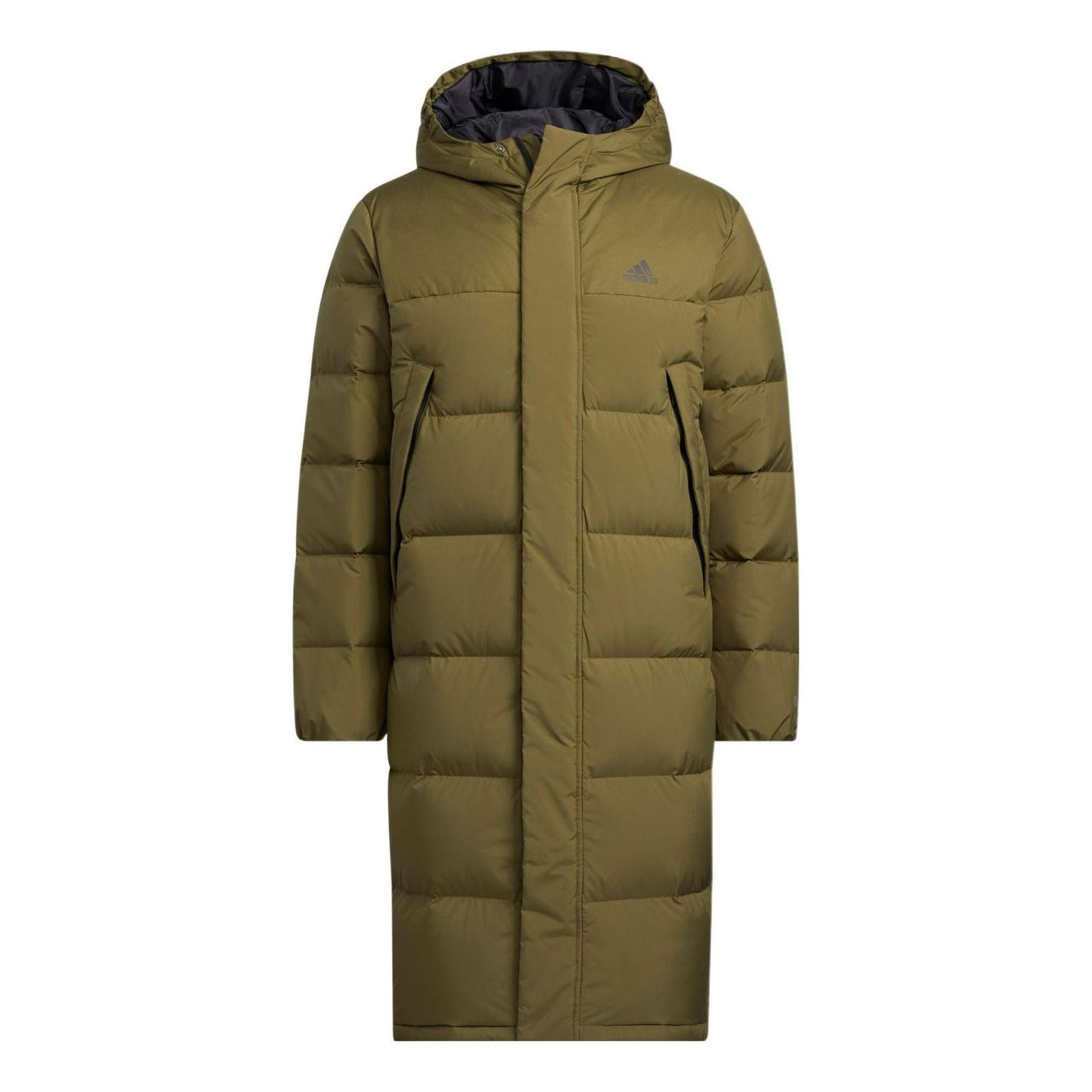 adidas Outdoor Hooded Thermal Down Long Jacket 'Olive Green' HZ2598