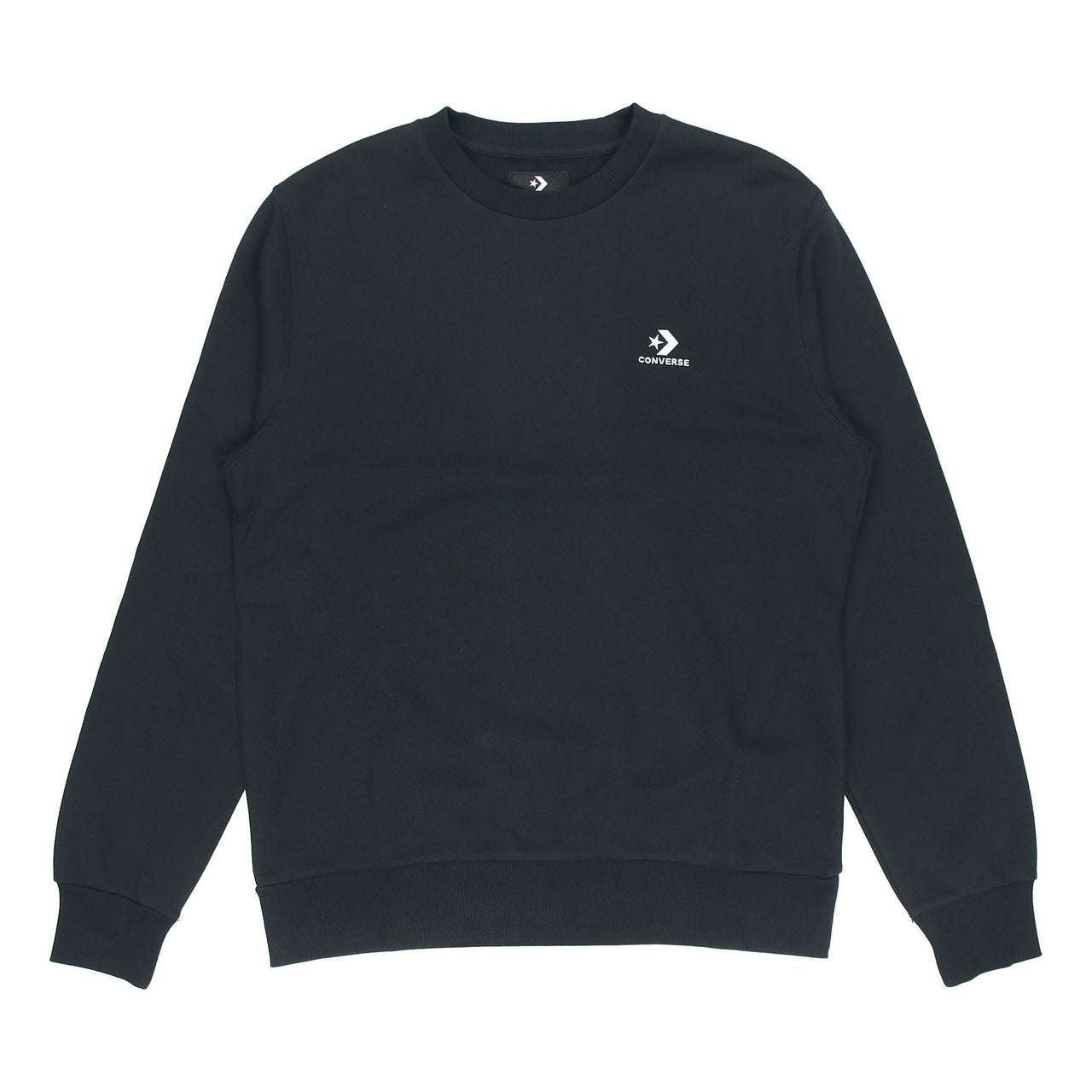 Men's Converse Casual Sports Logo Round Neck Pullover Dark Black 10020345-A01