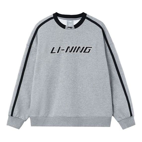 Li-Ning Striped Graphic Sweatshirt 'Grey Black' AWDT581-8