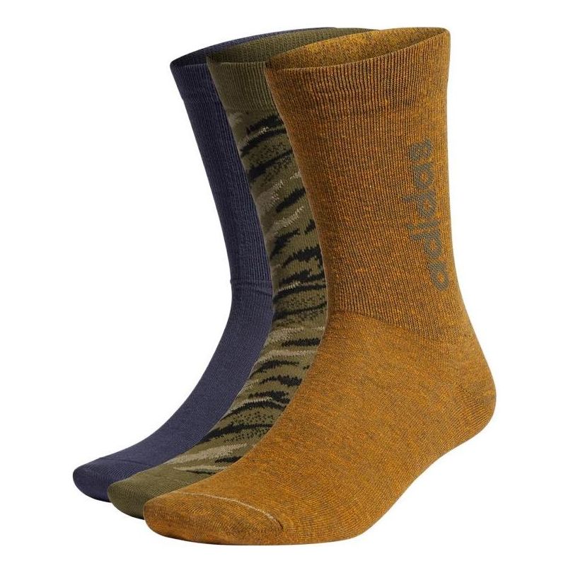 adidas neo Casual Sports Socks Unisex 3 Pairs Blue / Green / Brown HD2218