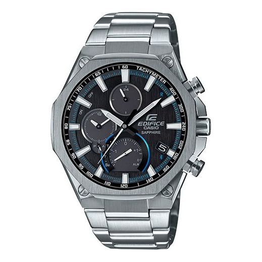 CASIO EDIFICE Solar Powered Mens SilverBlack Analog EQB-1100D-1A