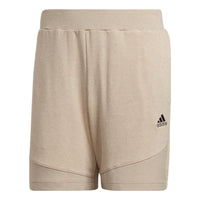 Men's adidas BotanDyed Short Solid Color Straight Loose Shorts Light Khaki HE3067