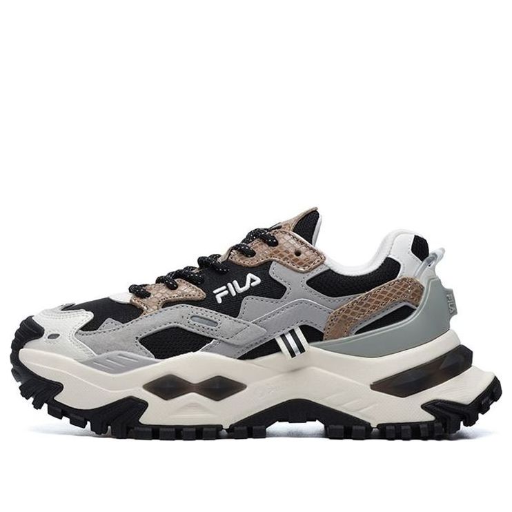 (WMNS) FILA FUSION Bianco Fashion Sneakers 'Grey Black' T12W145225FBD