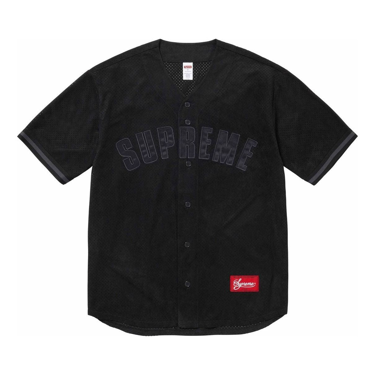 Supreme Ultrasuede Mesh Baseball Jersey 'Black' SUP-SS24-210